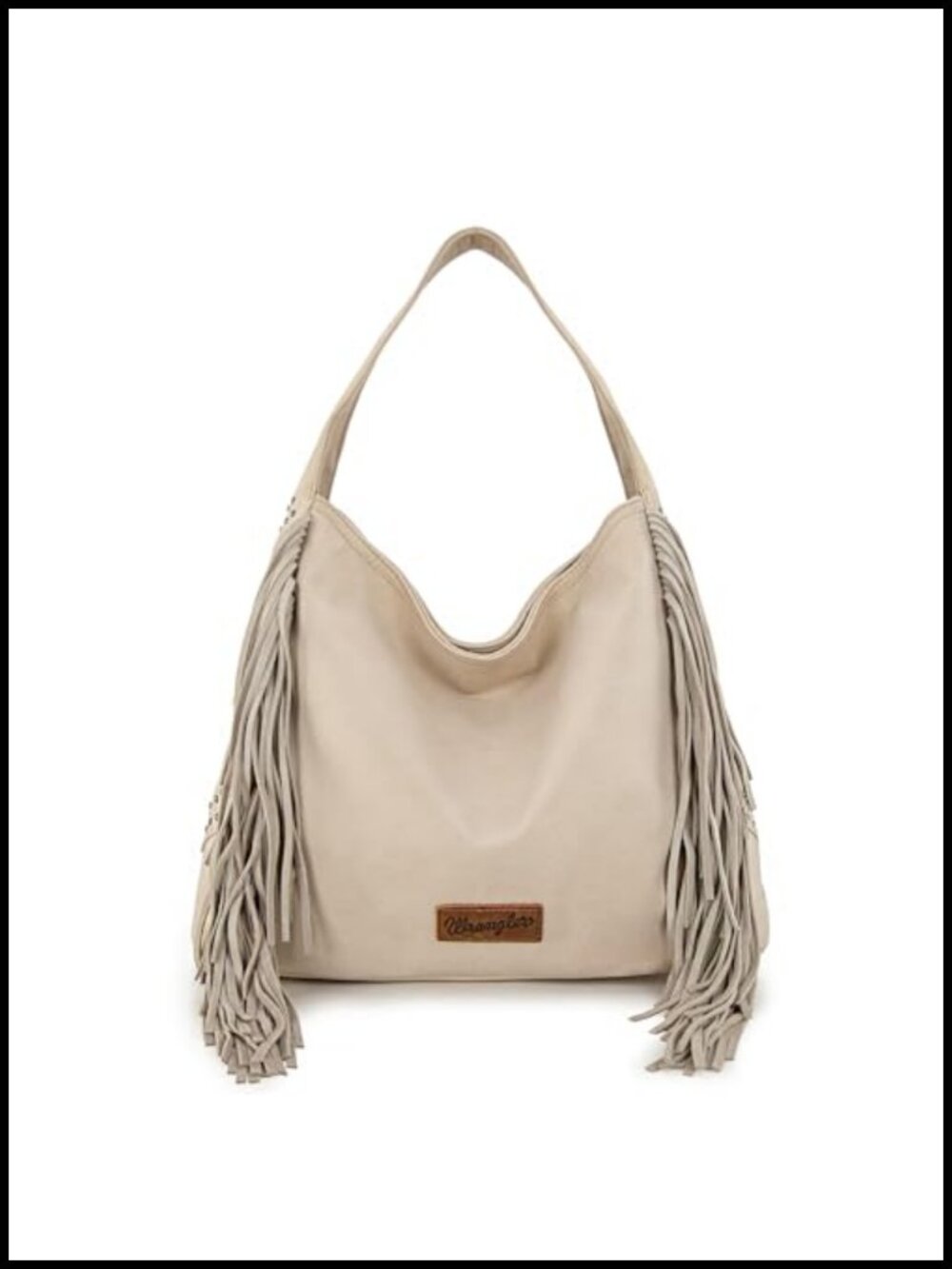 Suede Hobo Bag with Leather Fringe Western Tassel Shoulder Purse
